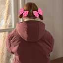 4" Hot Pink Ruffled Ribbon Hair Bow Barrettes, 2pc Cute Satin Bow-knot Alligator Clips Hairpins Birthday Valentine Party Dress Decor Accessory for Teens Toddler Girls Kids Child