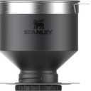 STANLEY Perfect Brew Pour Over | Manual Single Cup Coffee Maker | Drip Coffee Maker with Reusable Filter | Easy Clean Stainless Steel | BPA-Free | Charcoal Glow