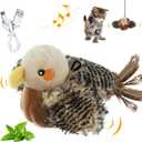 Gigwi Flappy Bird Cat Toy For Indoor Cats, Rechargeable Lifelike Interactive Flapping Bird Cat Toy Tweet, Flapping Wings & Lively Chirping, Automatic Catnip Toys For Cats Kitten, Touch Activated