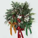 3 x 24 Pcs Satin Ribbon Bows, Christmas Tree Bows Wreath Bows Tree Topper Bow for Door Windows Garland Xmas Home Wedding Decorations Indoor Outdoor (DarkRedDarkGreenKhaki)