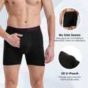 BAMBOO COOL Men's Ultra ComfortSoft Underwear, Moisture Wicking & Breathable No Ride Up Boxer Briefs with Fly, Multipack (Black, XXL)