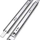 15" 3 Fold Side Mount Full Extension Ball Bearing Drawer Slides Silver Tone 2 Pcs