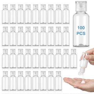 100 PCS 1oz/30ml Travel Bottles with Flip Cap, Travel Plastic Empty Bottles, Squeezable Refillable Container, Clear Leak Proof Mini Liquid Tube for Liquids Toiletries Shampoo Lotion