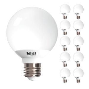 Sunco 9 Pack Vanity Globe Round Light Bulbs G25 LED for Bathroom Mirror 40W Equivalent 6W, 3000K Warm White, Dimmable, 450 LM, E26 Base, Round Frosted Decorative Bulb, UL & Energy Star Listed