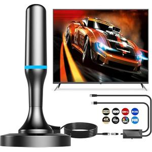 TV Antenna for Local Channels Indoor, HD Digital TV Antenna for Smart TV Indoor 4K with Removable Amplifier & Magnetic Base, No Cable Needed - 9.8FT Cable- Fit TVs with Built-in Tuner