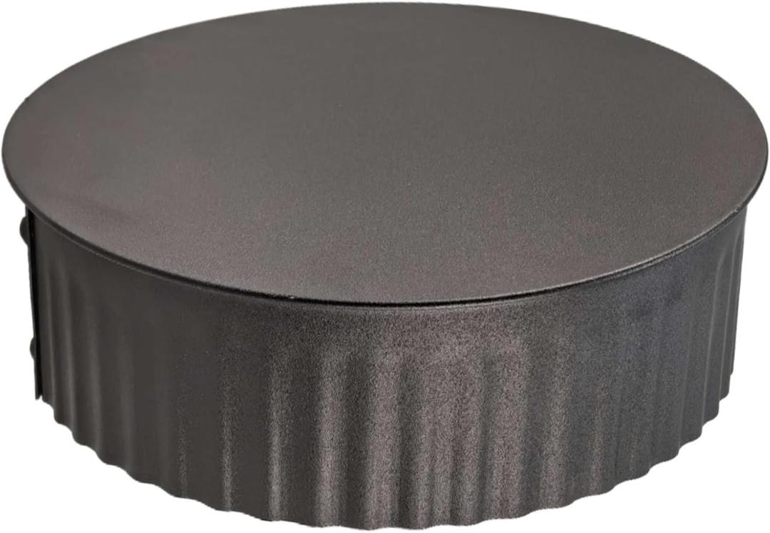 Nimiah Replacement Black BM0152 24-ga Steel Crimped Pipe Round End Cap 7 in Dia