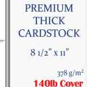 Extra Heavy Duty 140lb Cover Cardstock - Bright White - 379gsm 18pt Thick Paper - 8-1/2" x 11" (50 Sheets Pack)