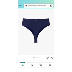 Zmart Women High Waist Thong Bikini Bottoms High Cut Swimsuit Bathing Suit Cheeky Brazilian Swimwear Bottom M