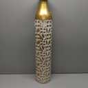 Floor Metal vase Industrial Style Modern Style Decoration Home White Gold Flower Metal vase Gorgeous Home Decoration Large Glazed vase (H:24.8IN)