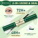 KEYYOU Lash Bond and Seal Cluster Lash Glue For Lash Clusters Strong Gentle Comfortable Bond and Seal WaterProof Mascara Wand Individual Lash Glue 5ml+5mlCLEAR)