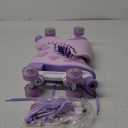 Women's and Girl's Classic Roller Skates with Light up Wheels and Love Heart Pattern, High-top PU Leather Rollerskates