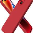 ORNARTO Compatible with iPhone 14 Case 6.1, Slim Liquid Silicone 3 Layers Full Phone Covered Soft Gel Rubber Case Protective Phone Cover 6.1 Inch-Red