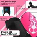 Soccer Shin Guards and Socks Kids Youth Lightweight Soccers Pads Defender with Ankle Protection Ski Shin Guards Football Equipment for Age 4-14 Toddler Boy Girl (Medium, Rose Red)