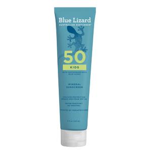 Blue Lizard Kids Mineral SPF 50 Sunscreen Lotion, 100% Mineral, Childrens Sunscreen, Water-Resistant Formula, Paraben-Free, Fragrance-Free, 5 fl oz