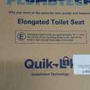 1Q1E3-01 Deluxe Molded Wood Toilet Seat with Vari-Adjust Lok-Down Hinge and Quik-Lok Mounting Hardware, Elongated, Bone