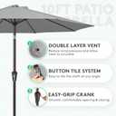 JEAREY 10FT Outdoor Patio Umbrella Outdoor Table Umbrella with Push Button Tilt and Crank, Market Umbrella 8 Sturdy Ribs UV Protection Waterproof for Pool, Garden (Light Gray)
