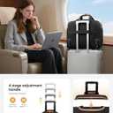 LOVEVOOK Rolling Laptop Bag Women, 17.3 Inch Laptop Briefcase with Wheels for Work Travel Business, Underseat Carry On Luggage Case,Khaki-Apricot