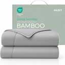 MURT Cooling Comforter Queen Size 100% Bamboo Viscose Cooling Blankets for Hot Sleepers Soft Breathable Lightweight Summer Comforter with Dual-Sided Cool Tech for Night Sweats, Gray, 88x90 Inches