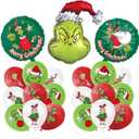 39Pcs Christmas Balloon Decorations 36Pcs White Red Green Xmas Latex Balloons 3Pcs Aluminum film Balloons for Christmas Birthday Party Decoration Supplies