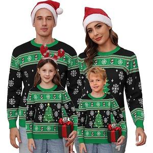 Marvmys Family Matching Christmas Sweaters Women Snowman Ugly Holiday Knitted Pullover Top L