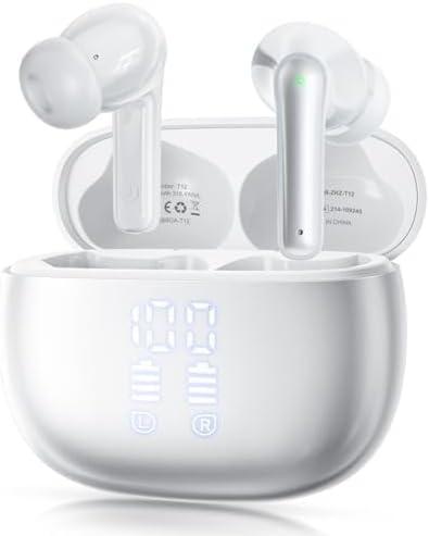Wireless Earbuds with 40H Playtime, Bluetooth 5.3, Hi-Fi Deep Bass & Stereo Sound, IP7 Water Resistant, LED Display  Built-in Mic for Sports, Workouts, Phone & Tablet