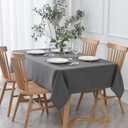 maxmill Rectangle Textured Tablecloth Waterproof Spillproof Wrinkle Free Table Cloth, Kitchen Dining Tabletop Decoration, Fabric Table Cover for Outdoor and Indoor Use, 52 x 70 Inch, Charcoal