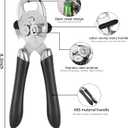 Multi-function Manual Can Opener Bottle Opener, Oversized Hand-held Easy Rotary Knob, Safe Cut Can Opener with Non-Slip Handle, Smoother Cut Sharp Blade for Seniors Kitchen Tool, Black