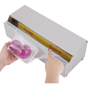 Plastic Wrap Dispenser with Slide Cutter for Busy Kitchens and Commercial Use  Fits Cling Wrap