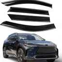 Window Deflectors for Toyota BZ4X 2023 2024 Vent Visors Black Rain Guards Reinforced Acrylic 4 Pcs