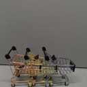Hotop 3 Pieces Mini Shopping Cart Small Supermarket Cart Metal Shopping Utility Toys for Mode Desk Storage Decor (Sliver,Gold,Rose Gold)