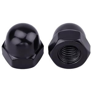 M10-1.5 Hex Head Acorn Cap Nuts, 304 Stainless Steel 18-8 Hexagon Head Acorn Dome Cap Nuts, Black Oxide Finish, Hex Drive, 20 PCS