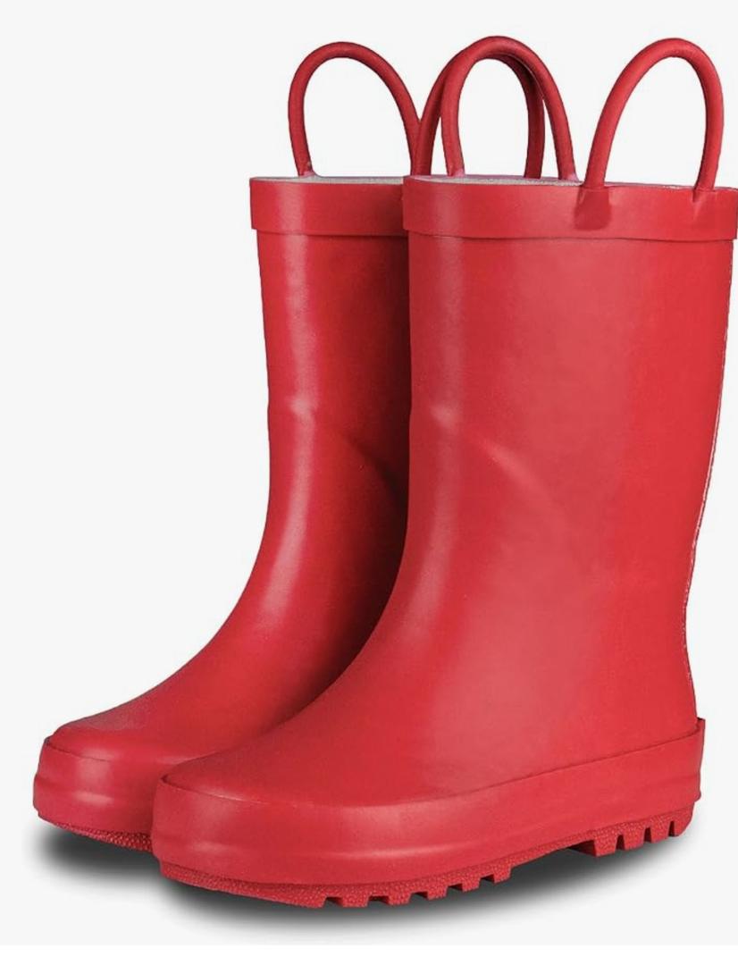 Lone Cone Premium Natural Rubber Rain Boots for Toddlers and Kids with Solid Design, 7