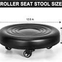 FLOLXNB Low Roller Seat Chair, Rolling Stool with 360Swivel Caster, PU Leather Rolling Chair Seats on Wheels, Movable Mini Stool for Home Office Garage Shop Fitness Sport