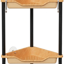 Orimade Rustproof 4 Tier Floor Standing Corner Shower Caddy Organizer, Plastic Metal Splicing Floor Corner Shelf Rack Storage Stands for Bathroom, Wood Grain Surface