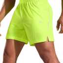 MIER Mens 5 Inch Athletic Running Shorts Quick Dry Lightweight Workout Gym Training Active Reflective Shorts,3 Zipper Pockets, Size XS