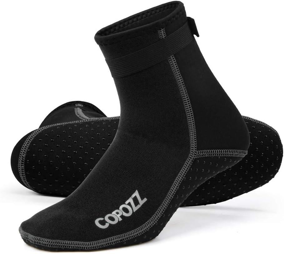 COPOZZ Diving Socks 3mm Neoprene Beach Water Socks-Anti Slip for Snorkel Swim Youth Men Women (Black, XXXL)
