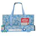 GUSTARIA American Mahjong Game Set, 166 Quality White Tiles, 4 All-in-One Color Rack/ Pushers, Mahjong Tile Set with Light Blue Printed Carrying Bag