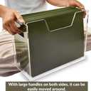 Acrylic File Holder - Clear Hanging File Organizer Box, Modern Acrylic File Folder Organizer, Lucite Hanging File Crate Bin with handles, Transparent Desktop File Folder Box for Letter Size