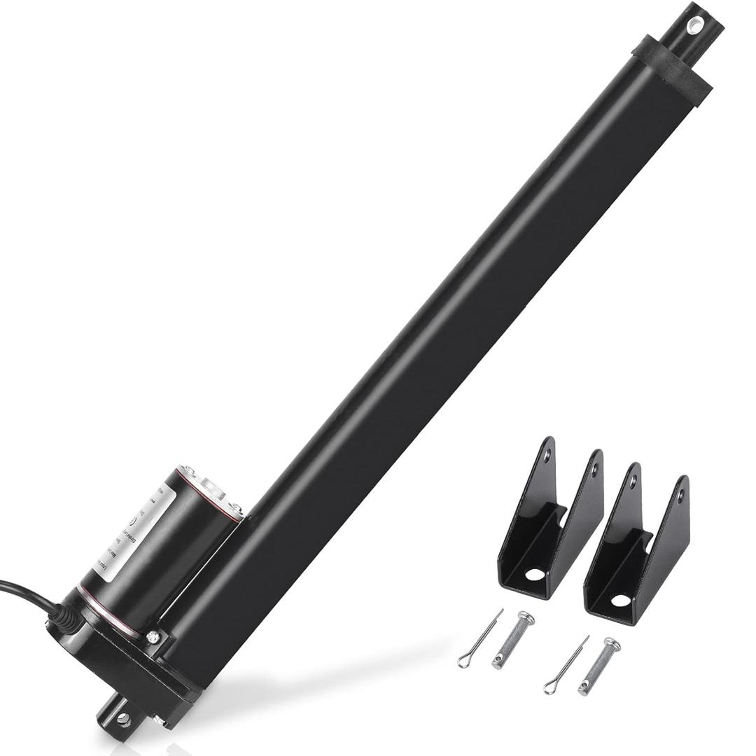 DC HOUSE 12 Inch 12" High Speed 14mm/s Linear Actuator Motor 1000N DC12V with Mounting Brackets DC HOUSE 12 Inch 12" High Speed 14mm/s Linear Actuator Motor 1000N DC12V with Mounting Brackets