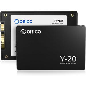 ORICO 512GB SATA SSD 2.5 Inch Internal Solid State Drive, Read Speed up to 500MB/s, SATA III 6Gbps for Desktop Laptop NAS DIY External Drive - Y20