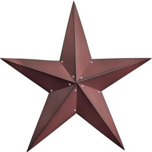 Qobumy 36Inch Large Metal Barn Star-Red Barn Star Outdoor Decoration-Metal Stars for Outside Texas Stars Art Rustic Vintage Western Country Home Farmhouse Wall art Decor