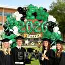 134PCS Green Graduation Balloon Garland Arch Kit with GRAD,2026 and Graduation Mylar Foil Balloons for High College Middle School Class of 2026 Graduation Decorations