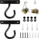 2Pack 2.5Inch Ceiling Hooks for Hanging Plant, Hanger for Indoor and Outdoor Plant Pots Holder, Wall Hook for Planters, Flower Basket, Wind Chimes, Lanterns, Lights, Bird Feeders, Home Decor