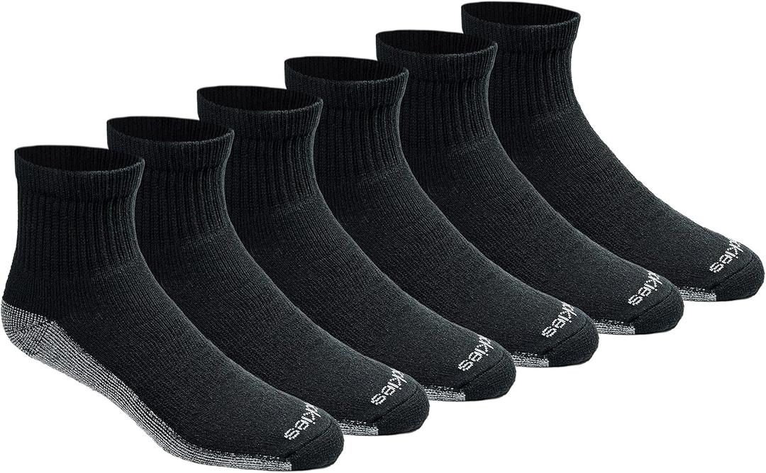 Dickies Men's Dri-tech Moisture Control Quarter Socks, (6 Pairs) (Large)