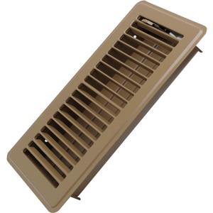 4" x 10" Floor Register - Heavy Duty Steel Walkable Floor Vents - Easy Adjust Air Supply Lever - Vent Covers for Home (Brown)