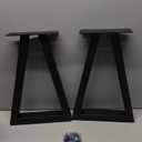 16 Inch Trapezoid Metal Table Legs for Bench, Coffee Table Legs, DIY Furniture Feets Set of 2, Including Screws and Adjustable Feet Pads, 16 Inch x 10.8 Inch