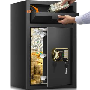 5.8 cu ft Large Drop Safe Box for Business, Anti-Theft Money Drop Box with Lock and Slot, Digital Keypad and Spare Keys, Heavy-duty Cash Depository Safe for Home Office Retail Store Business
