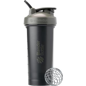 BlenderBottle Classic V2 Shaker Bottle Perfect for Protein Shakes and Pre Workout, 28-Ounce, Grey/Black, Black Shadow (28 Ounces)