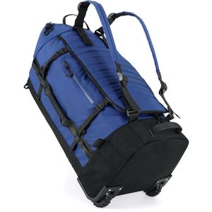 Rolling Duffle Bag with Wheels,86L 30Folding Duffle Backpack with 2 Wheels,Travel Bag with Separate Shoe Compartment,Dark Blue