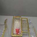 YASONIC Shower Caddy Over Shower Head Never Rust Aluminum Large Hanging Shower Caddy with 10 Hooks for Razor/Sponge - Over The Shower Head Caddy with Soap Basket - Hanging Shower Organizer Gold
